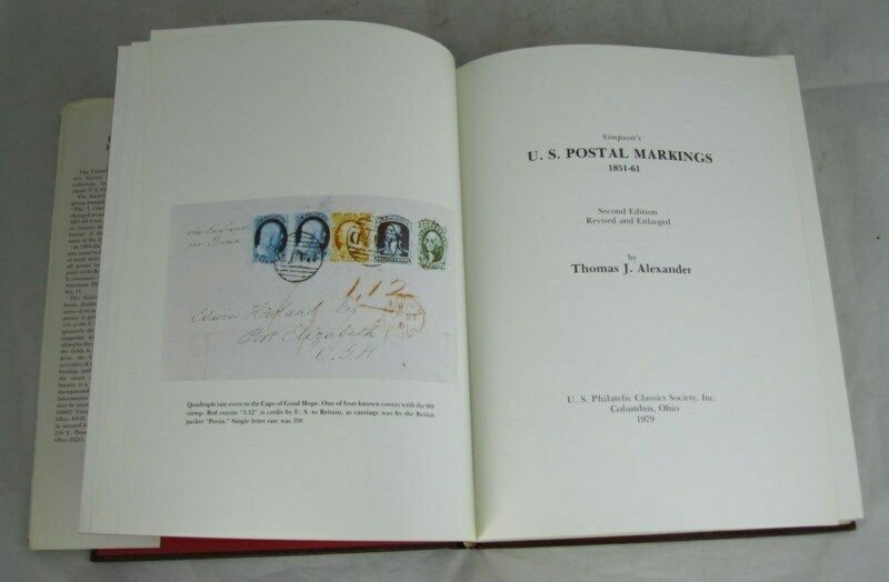 Simpson's U.S. Postal Markings 1851-61 Thomas Alexander, Great clean book