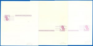 1962 Mint Postal Card #UY18, #UY18a LOT/3, Plain, Fluorescent & Non-Fluorescent!