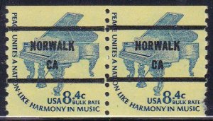 Precancel - Norwalk, CA PSS 1615C-81 Coil Gap Pair - MNH