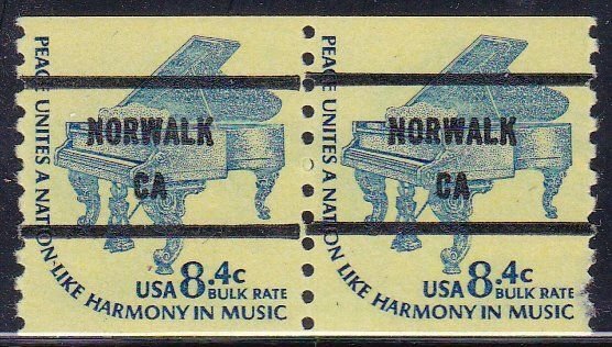 Precancel - Norwalk, CA PSS 1615C-81 Coil Gap Pair - MNH