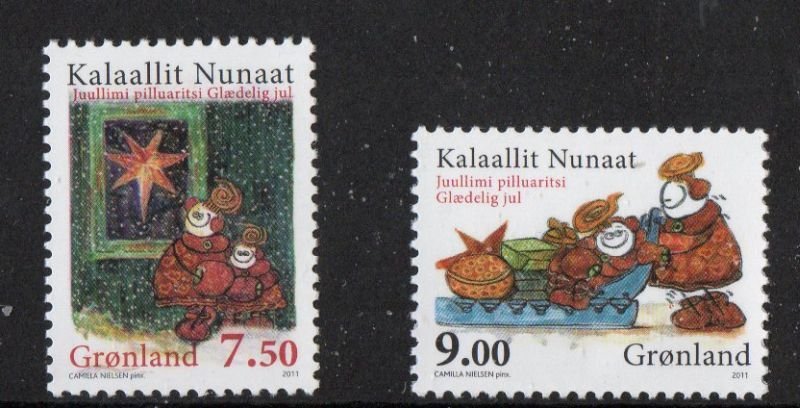 Greenland Sc 603-604 2011 Christmas stamp set  mint NH