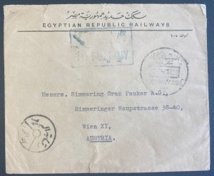 1947 Cairo Egypt Egyptian Republic Airways  Cover To Vienna Austria