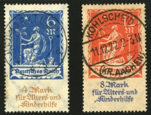Germany #B3-4 (Mi. 233-234) Cat€60, 1922 Semi-Postals, set of two, used, si...