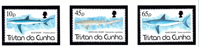 Tristan da Cunha 551-53 MNH 1994 Sharks