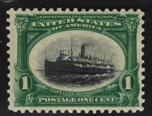 GRADED 85 VF-XF US #294 1c Green & Black Pan-American  MINT NH  SMQ $65. PF CERT