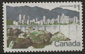 Canada 600ii  1972  $1.00    w/ short $  VF  Mint  NH