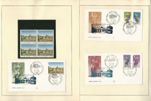 Italy Stamp Collection on 24 Scott Pages, Covers & Blocks, 1975, JFZ