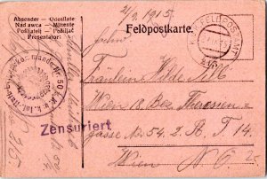 Austria Soldier's Free Mail 1915 K.u.K. Feldpostamt 215 Feldpostcard to Wien ...