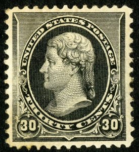 US Stamps # 228 30c Jefferson XF OG MH Scott Value $225.00 