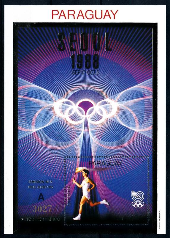 [92268] Paraguay 1988 Olympic Games Seoul Gold Sheet MNH