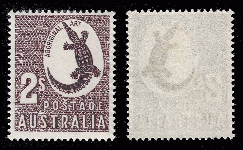 Australia 1956 2/- aborigine art, Sc 302 mvlh