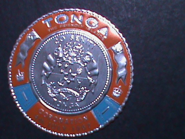 ​TONGA 1967 SC#175 EMBROSSED PALLADIUM FOIL-KING TAUFAAHAU IV CORONATION MINT