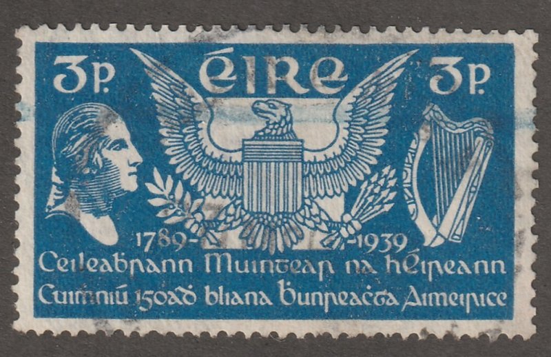 Ireland stamp, Scott#104, used, hinged, 3p, blue, #M974