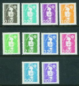 FRANCE Scott 2179~2195 Yvert 2617-26 MNH**1990 Marianne