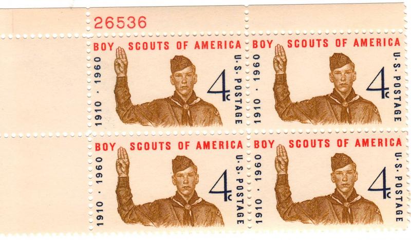 1145: Boy Scouts of America - Plate Block - MNH - 26536-UL