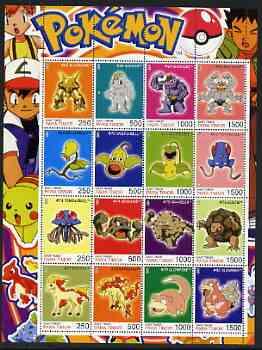 Timor (East) 2001 Pokemon #05 (characters nos 65-80) perf...