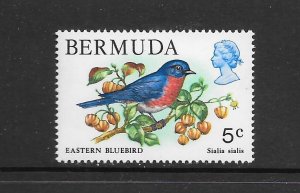 BIRDS - BERMUDA #365 EASTERN BLUEBIRD   MNH