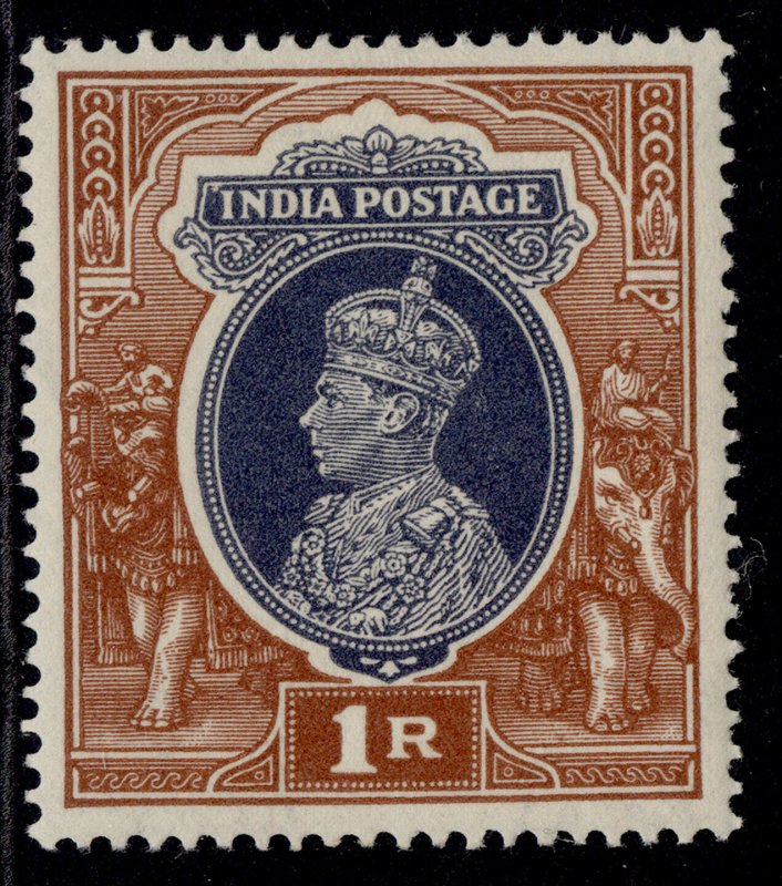 INDIA GVI SG259, 1r grey & red-brown, M MINT.