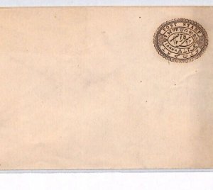 India States HYDERABAD Unused Postal Stationery Envelope 1a Brown PJ201