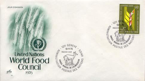 United Nations Geneva, First Day Cover, Food