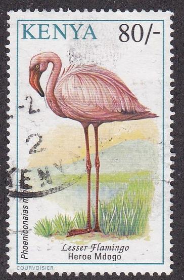 Kenya # 609, Lesser Flamingo,  Used, 1/3 Cat.