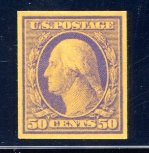 US SCOTT #341TC1ag Trial Color Large Die Proof Violet On Yellow