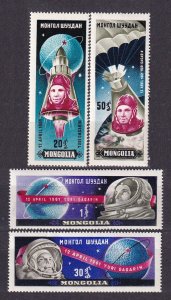 1961 Mongolia 221-224 Yuri Gagarin, Vostok