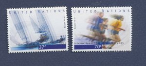 UNITED NATIONS UN - Scott 887-888 - MNH - sailboat, runner - 2005