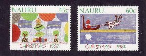 Nauru-Sc#397-8- id7- unused NH set-Christmas-1992-