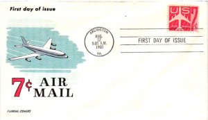 #C60 Red Jet Airmail - Fluegel Cachet 