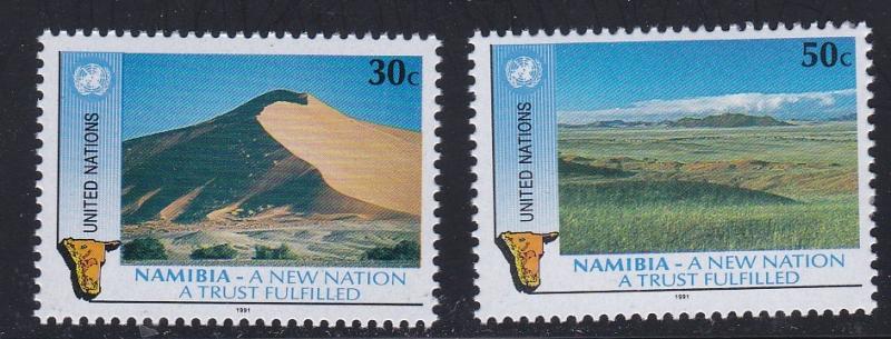 United Nations - New York # 588-589, Namibian Independence, NH, Half Cat