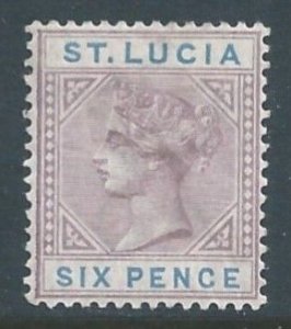 St. Lucia #35a MH 6p Queen Victoria - Die A