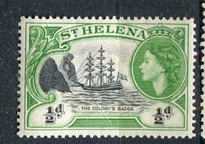 ST.HELENA; 1950s early QEII Pictorial issue Mint hinged 1/2d. value