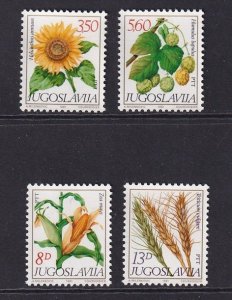 Yugoslavia   #1532-1535   MNH  1981  hops , wheat , sunflower , corn