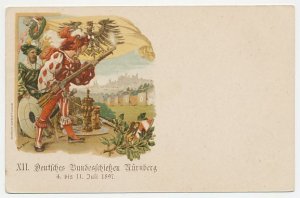 Postal stationery Bayern 1897 National Shooting Nurnberg - Shooting festivity - 