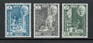 Aden 1955 Qu'aiti State in Hadhramaut Pictorials Scott # 29 -31 MH (Shor...