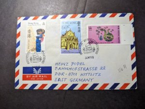 1989 British Hong Kong Airmail Cover to Kittzlitz DDR Germany Philatelic Bureau