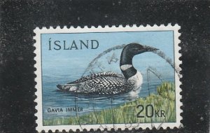 Iceland  Scott#  388  Used  (1967 Common Loon)