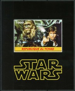 Star Wars Stamps Chad 2016 CTO Han Solo Chewbacca Film Movies 1v M/S