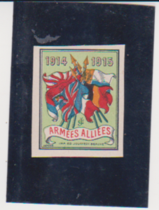 France WWI 1914-1915 Six Allied Flags Vignette Military Heritage Cinderella Post