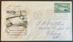 GRAND COULEE DAM #1009 MAY 15 1952 GRAND COULEE WA FIRST DAY COVER (FDC) BX6