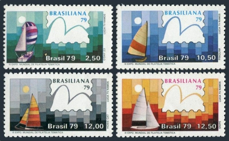 Brazil 1608-1611,MNH.Michel 1704-1707. BRAZILIANA-1979.Yachts and stamp.