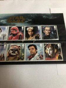 GREAT BRITAIN 2019 STAR WARS Character Stamp SET OF 10