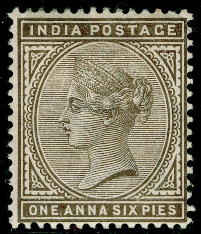 INDIA SG90, 1a 6p sepia, M MINT.