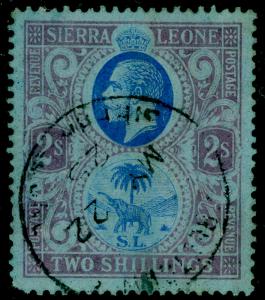 SIERRA LEONE SG144, 2s blue & dull purple/blue, used, CDS. Cat £10.