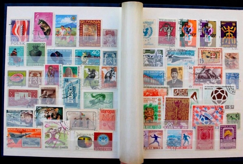 Wordwide Old Stamp Collection Lot of 217 MNH, MH & Used in Clean Stock Book