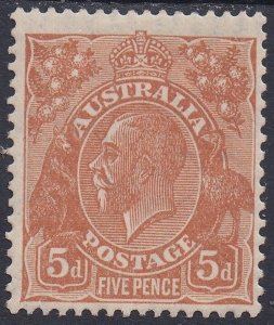 AUSTRALIA 1926 KGV 5D SMALL MULTI WMK PERF 13.5 X 12.5