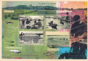 St. Pierre & Miquelon 968 MNH 2013 Various Types of Fishing Souvenir Sheet of 4