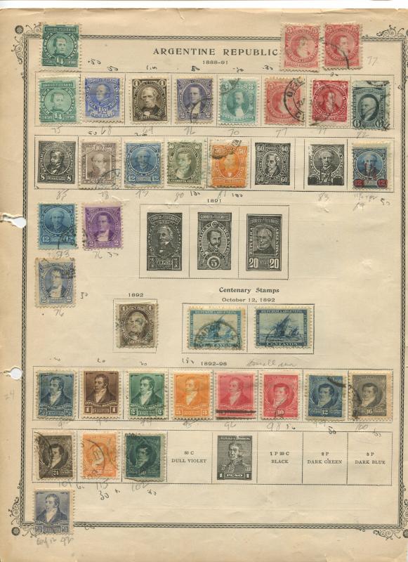 STAMP STATION PERTH Argenti # Various Selection of 52 Stamps Mint /Used 1877-91