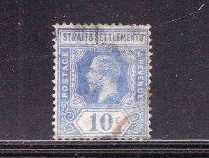 Straits Settlements-Sc #159-used-10c ultra KGV-1918-